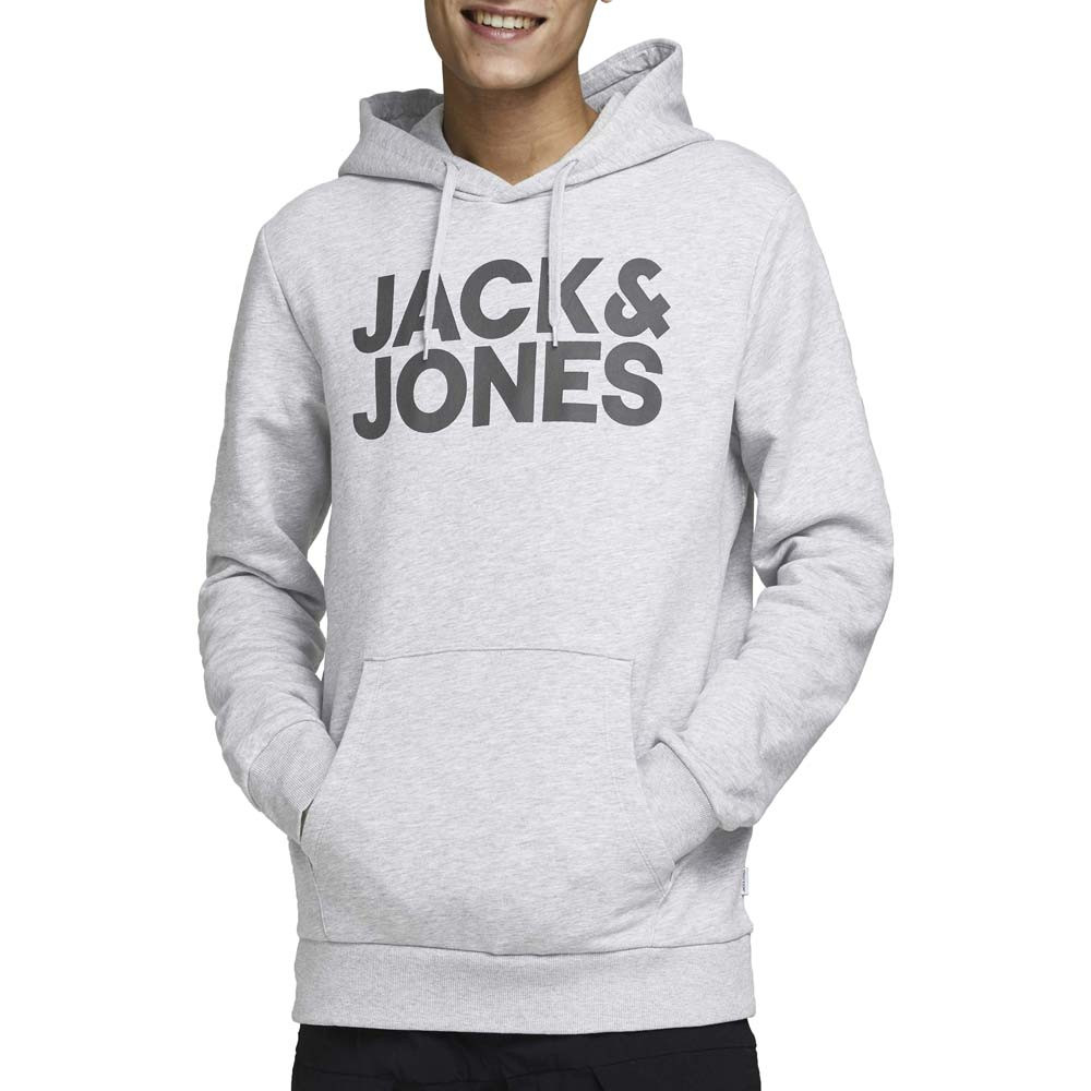 Sweat à capuche gris logo poitrine Homme JACK & JONES à prix dégriffé -  Degriffstock