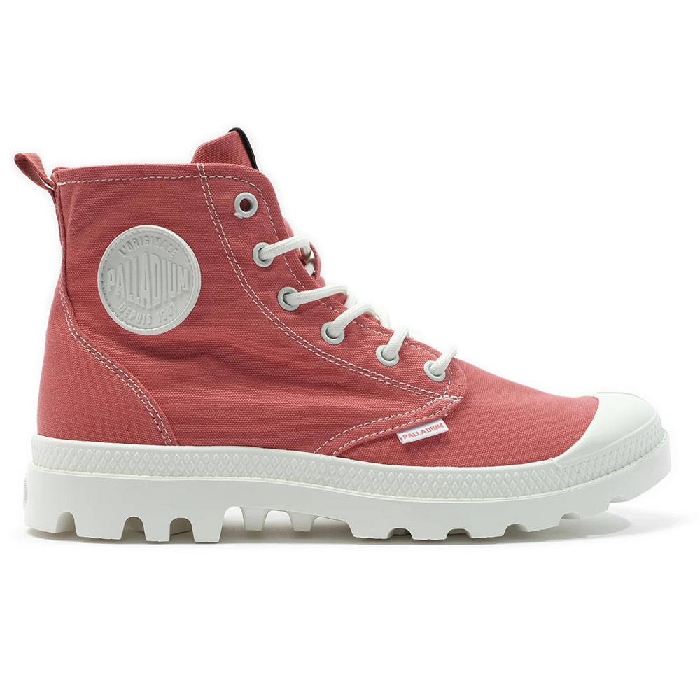 Pampa Blanc Chaussure Femme PALLADIUM ROUGE pas cher Baskets montantes femme PALLADIUM discount